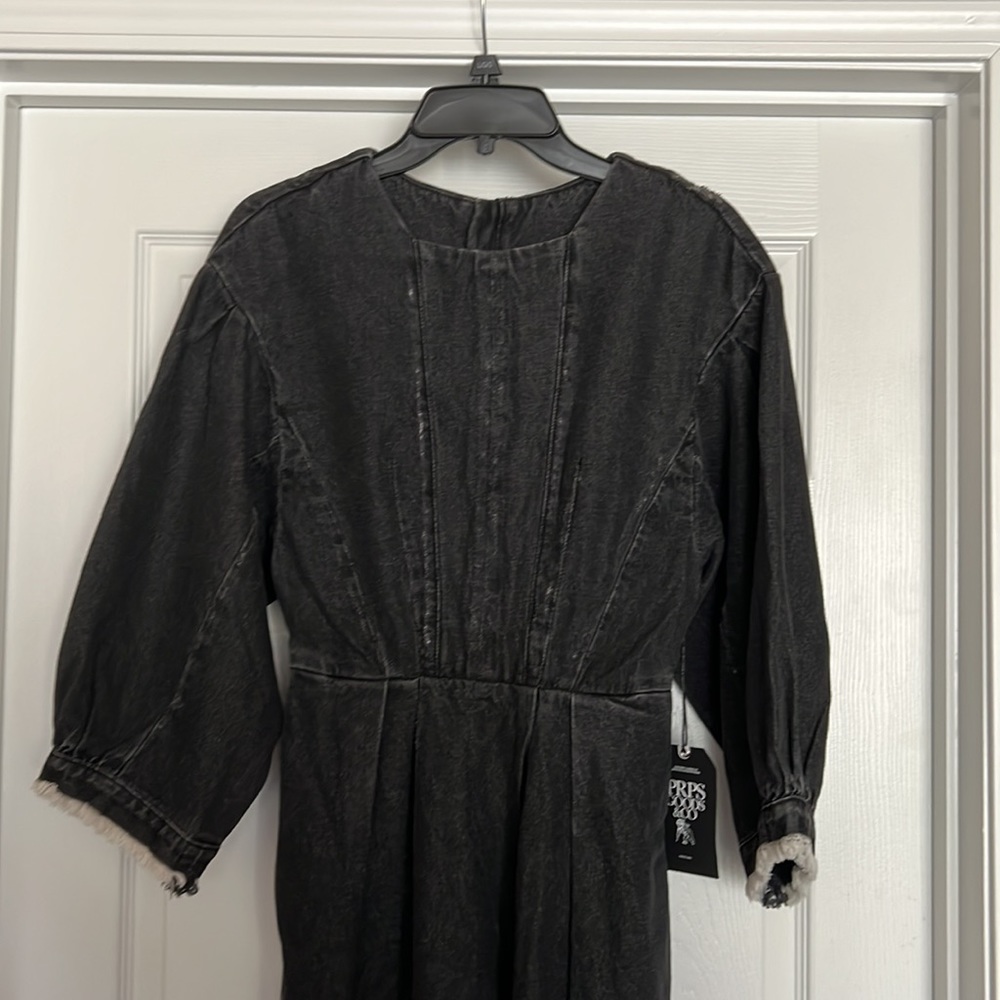 NWT PRPS BLACK DISTRESSED DENIM DESIGNER DRESS!